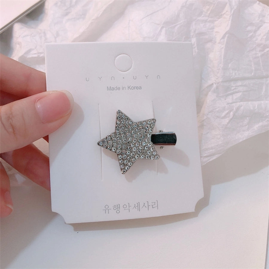 simple style bow knot alloy inlay zircon hair clip