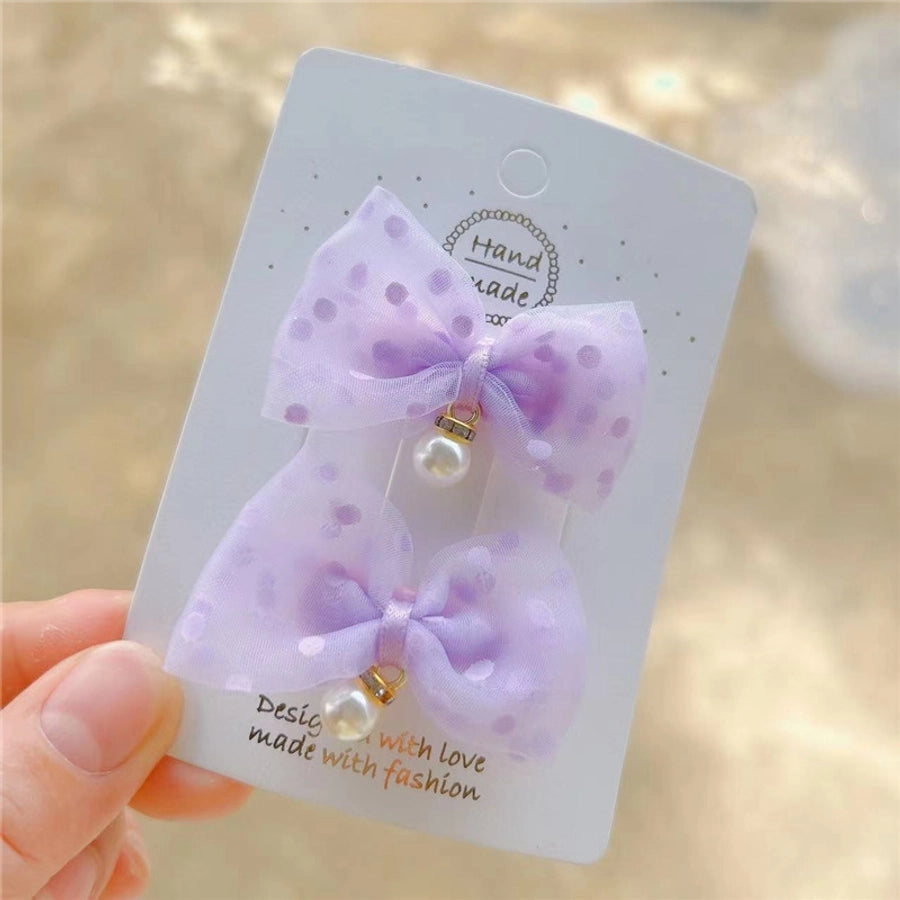 simple style bow knot cloth hair clip