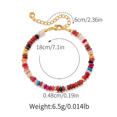turquoise Copper Beaded Crystal Artificial Crystal Natural Stone Turquoise Bracelets
