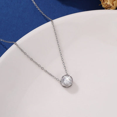 Jewelry Elegant Sweet Simple Style Round Copper Zircon Imitation Gold  Inlay Necklace