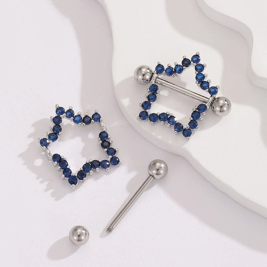 Ear Cartilage Rings & Studs Y2K Modern Style Pentagram 304 Stainless Steel Inlay Zircon Ear Cartilage Rings & Studs