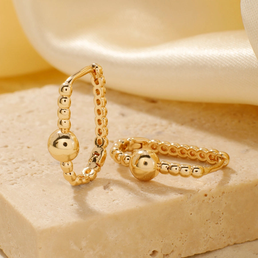 1 Pair Retro Shiny Korean Style Geometric Plating Copper K Gold Plated Earrings