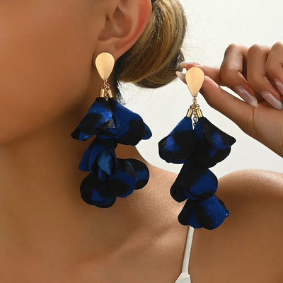 1 Pair Exaggerated Simple Style Leopard Alloy Polyester Drop Earrings