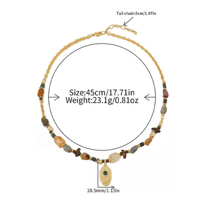 Casual Cute Commute Irregular natural stone Copper  Necklace In Bulk