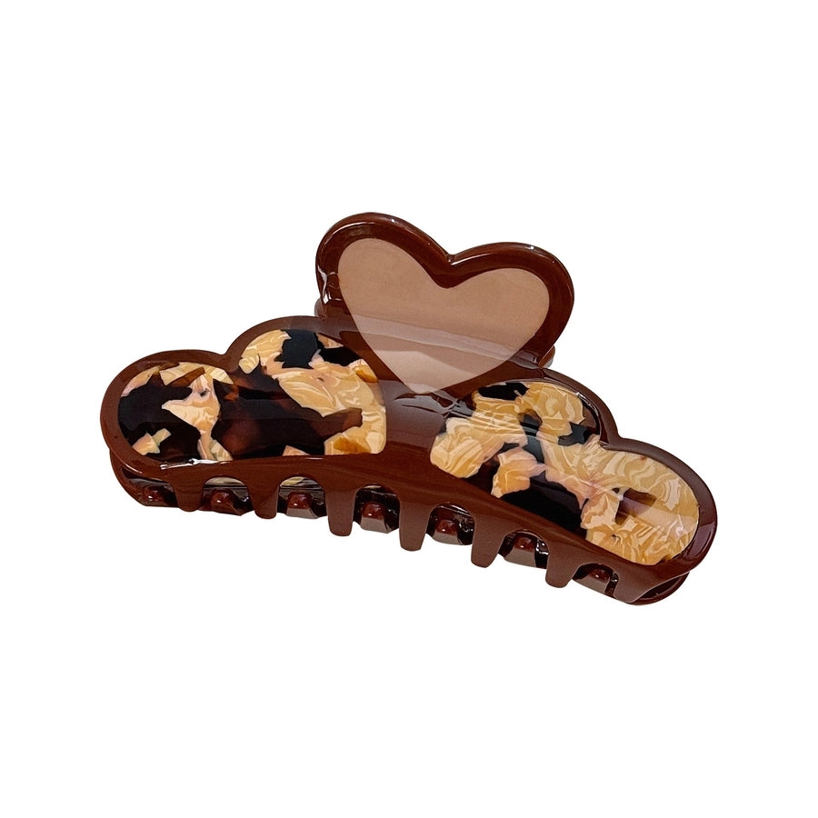 Women's Retro Geometric Heart Shape Acetic acid sheets Hair Claws