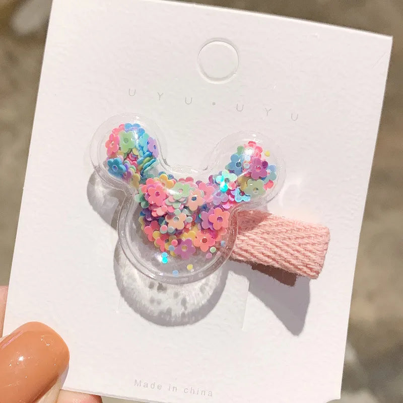 kid's cute cartoon fruit alloy rubber sequins hair clip
