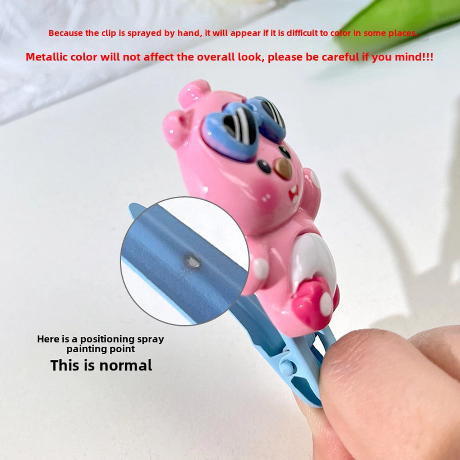LOOPY Little Beaver Children's Hairpin Duckbill Clip Side Bangs Clip Broken Hairpin Little Girl's Headwear Ruby Hair Accessories
