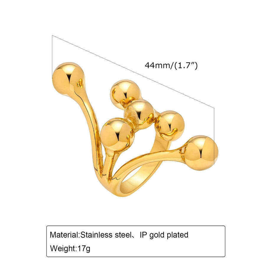 Jewelry IG Style Solid Color 304 Stainless Steel 18K Gold Plated Rings