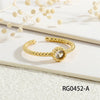 Copper Inlay Geometric Solid Color Zircon Open Rings