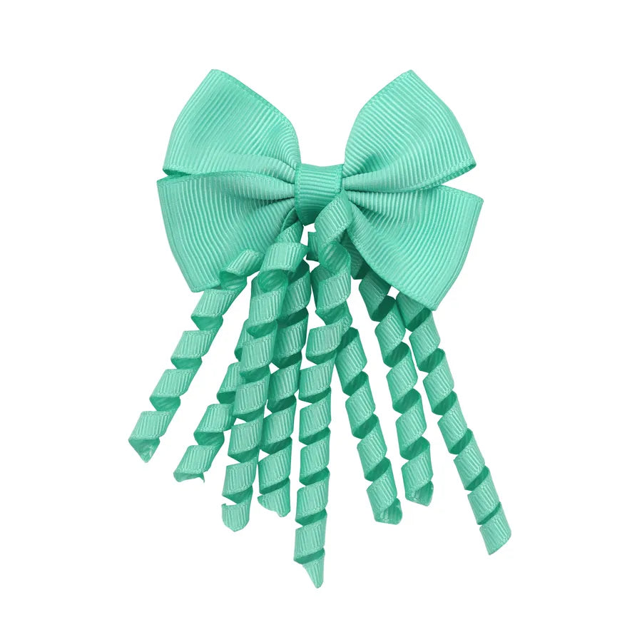 Children's Headwear Hair Accessories  Christmas Festival Roll Tassel Candy Color Bow Hairpin 3421