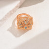 Copper Inlay Geometric Zircon Copper Rings