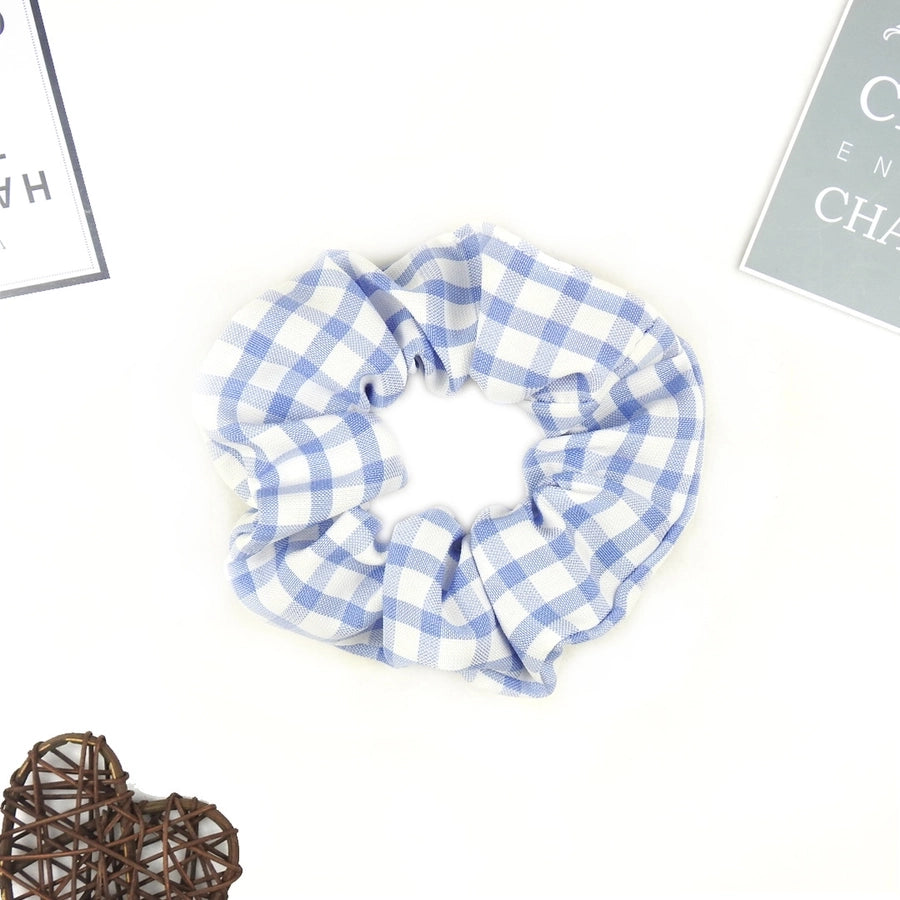 small plaid hair ring  girl hair rope simple fabric hair ring large intestine hair Ring Ball hair accessories