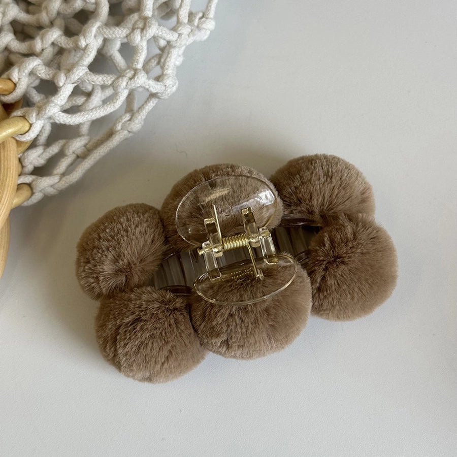 simple style classic style solid color plastic plush hair claws