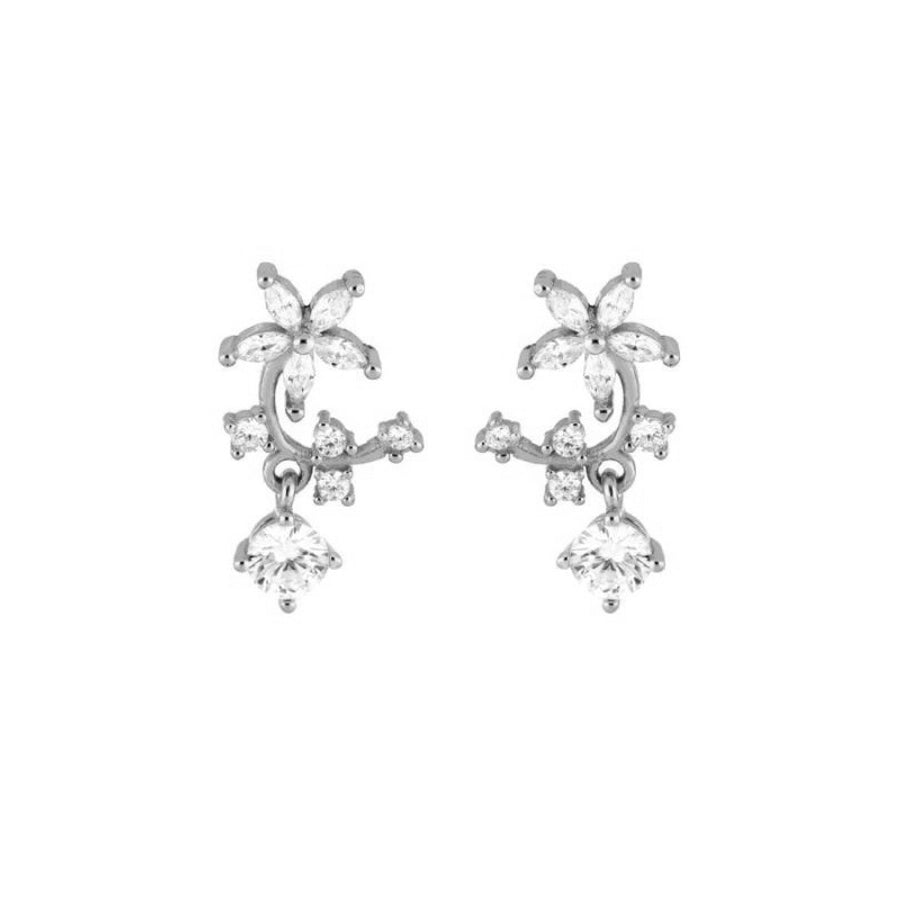 1 Pair Casual Elegant Geometric Copper Zircon Drop Earrings Ear Studs