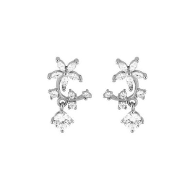 1 Pair Casual Elegant Geometric Copper Zircon Drop Earrings Ear Studs