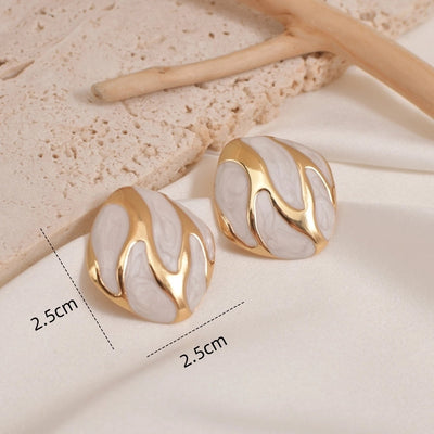 1 Pair Casual Vintage Style Simple Style Geometric 304 Stainless Steel 18K Gold Plated Ear Studs