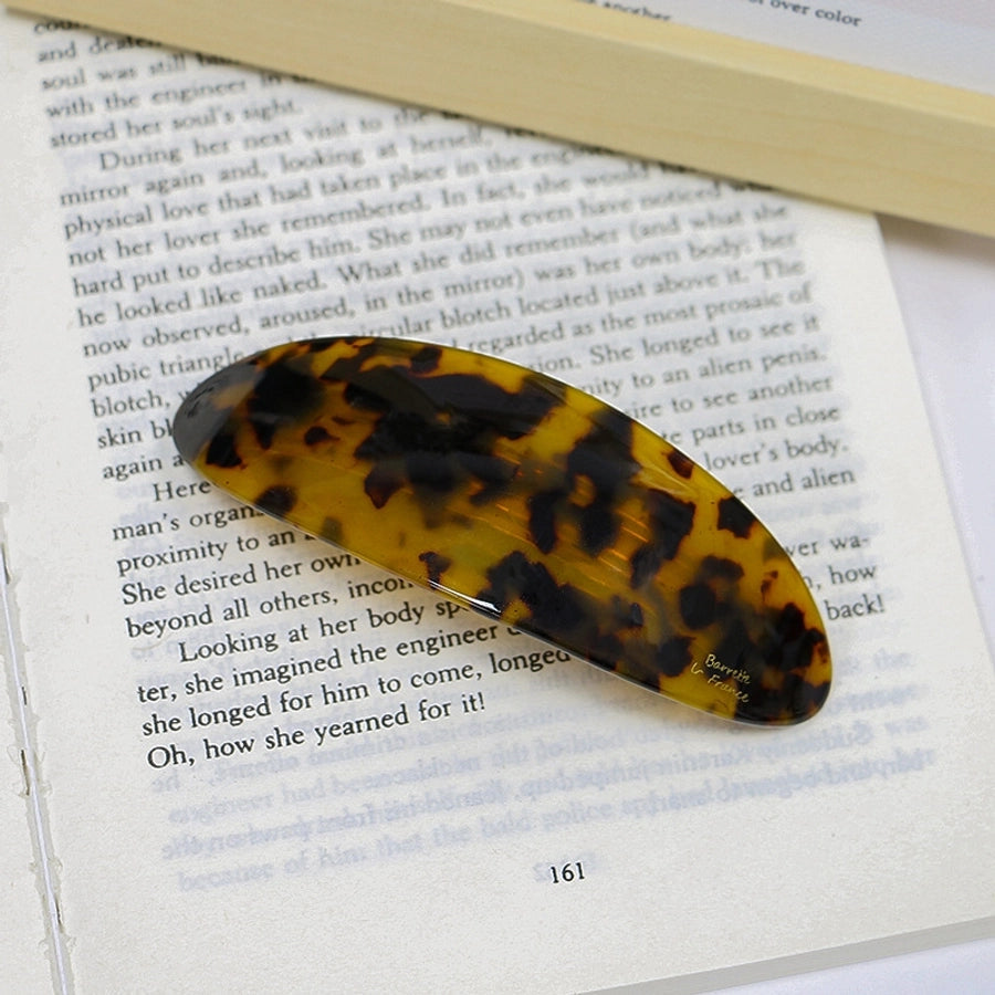 artistic color block leopard acetic acid sheets hair clip