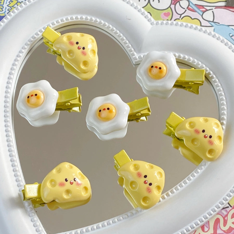 Women's Cute Poached Egg Plastic Hair Clip