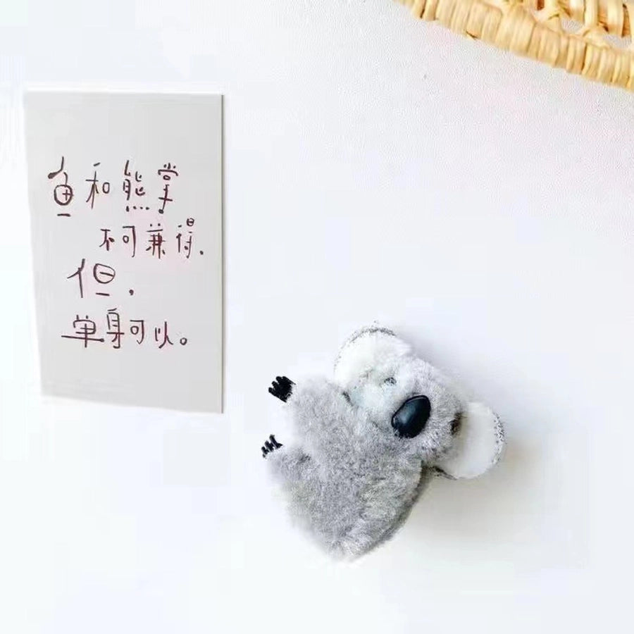 Internet Celebrity  Cartoon Three-Dimensional Plush Koala Hairpin Side Clip Banana Clip Clip Photo Cute Hair Accessories