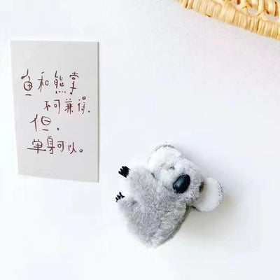 Internet Celebrity  Cartoon Three-Dimensional Plush Koala Hairpin Side Clip Banana Clip Clip Photo Cute Hair Accessories