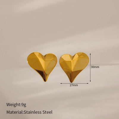 1 Pair Simple Style Classic Style Circle Heart Shape Spiral 304 Stainless Steel Ear Studs