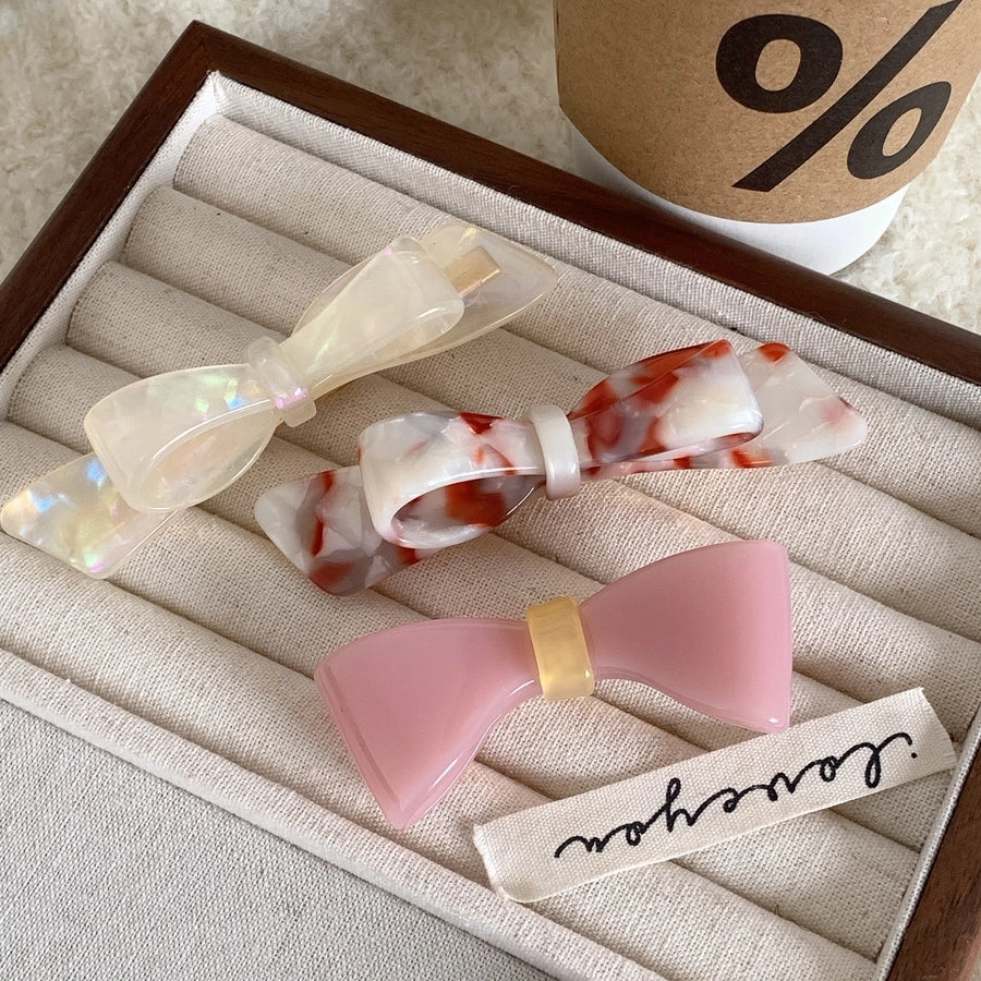 elegant lady bow knot acetic acid sheets hair clip
