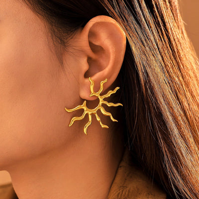 1 Pair Elegant Preppy Style Artistic Sun 304 Stainless Steel 18K Gold Plated Ear Studs