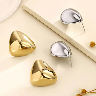 1 Pair Casual Romantic Solid Color Geometric 304 Stainless Steel Ear Studs
