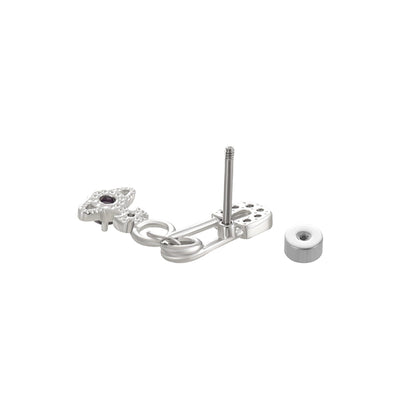 1 Piece Elegant Classic Style Paper Clip Planet Inlay Copper Zircon Drop Earrings