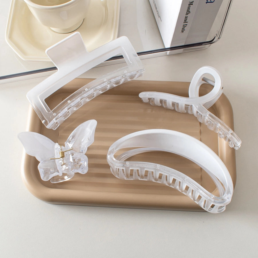 simple style solid color plastic spray paint hair claws 1 piece