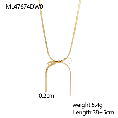 Jewelry Elegant Sun Bow Knot 304 Stainless Steel Necklace
