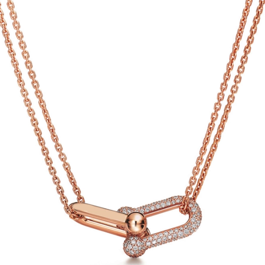 Copper Geometric Solid Color Pendant Necklace