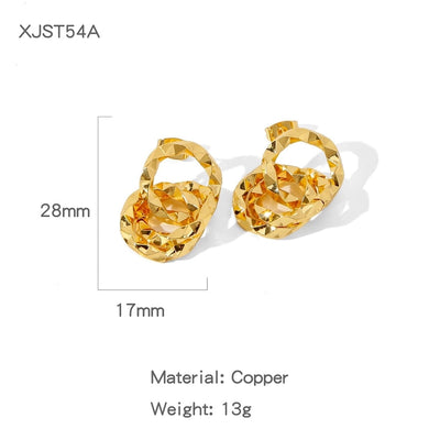 1 Pair Simple Style Solid Color Plating Copper Copper Earrings