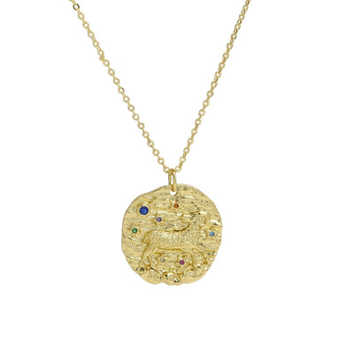 Brass Plating Constellation Pendant Necklace