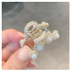 women's simple style solid color alloy plating hair claws