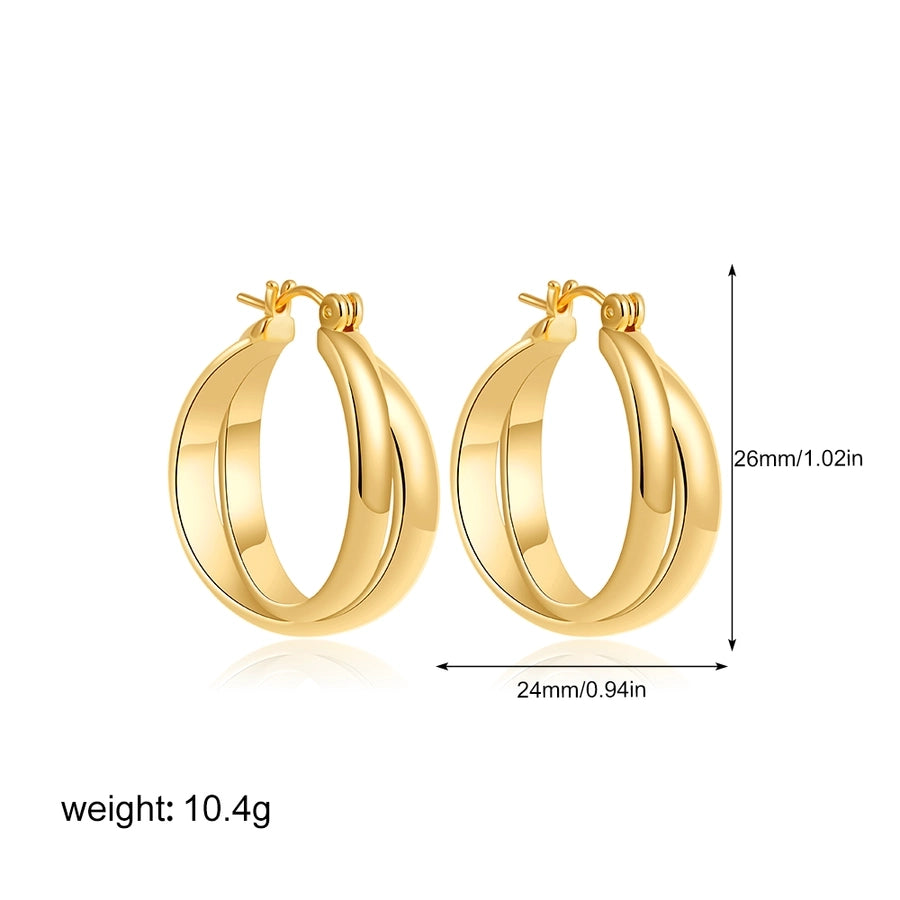 1 Pair Casual Simple Style Circle Copper Hoop Earrings