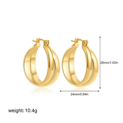 1 Pair Casual Simple Style Circle Copper Hoop Earrings