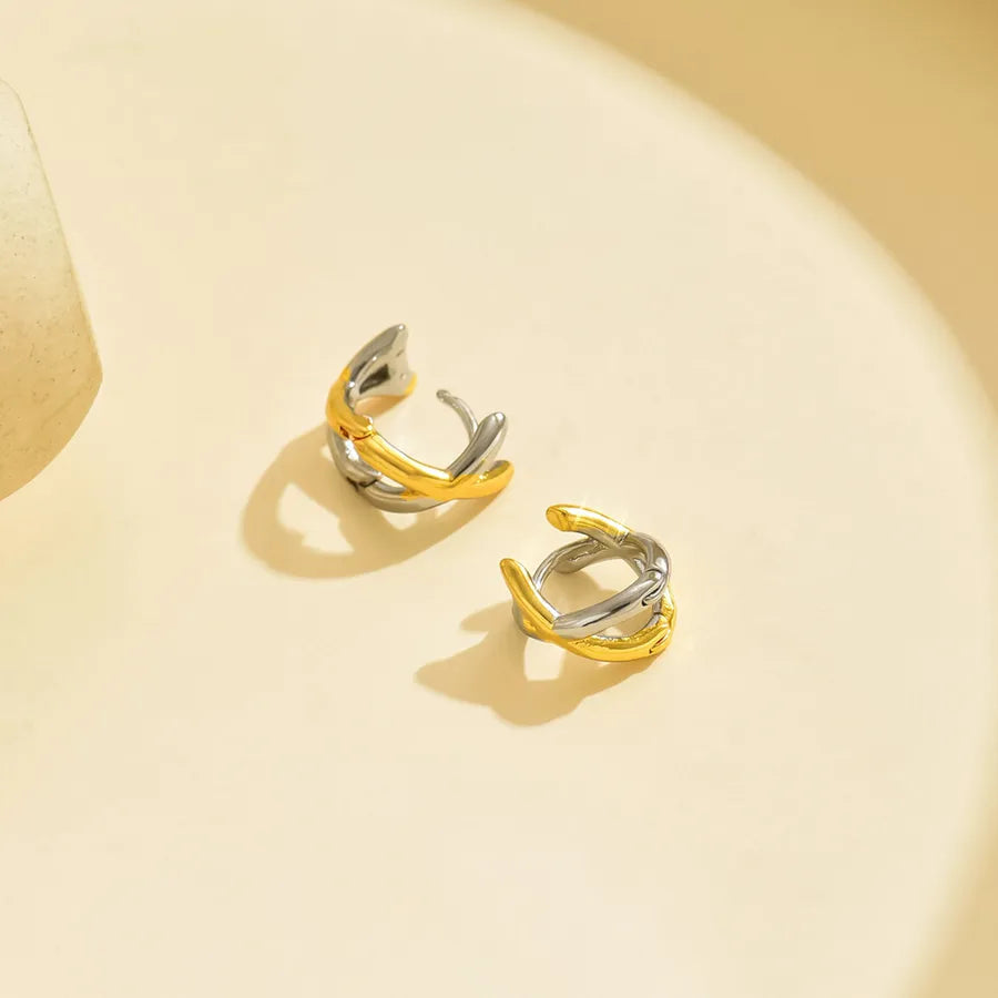 1 Pair Elegant Simple Style Geometric Copper Ear Studs