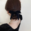 Black velvet bow simple elegant hair tie female hair band  new autumn and winter high-grade hair rope hair rope