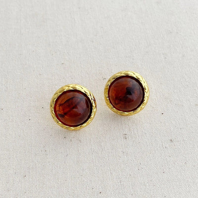 1 Pair Streetwear Geometric Inlay Alloy Resin 18K Gold Plated Ear Studs