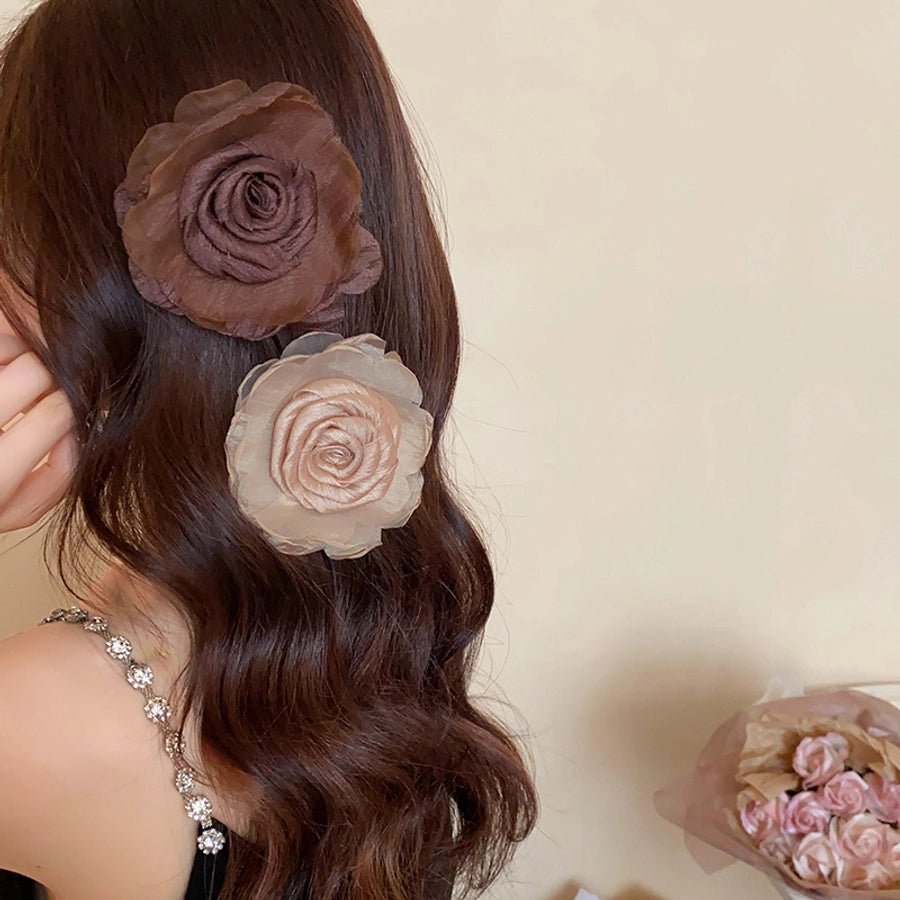 Women's Simple Style Classic Style Flower Cloth Hair Clip