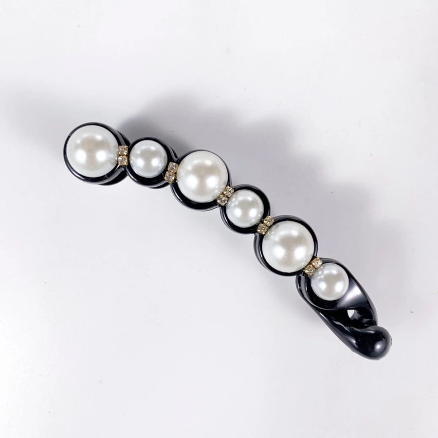 Women's Simple Style Classic Style Round Plastic Inlay Rhinestones Pearl Hair Clip