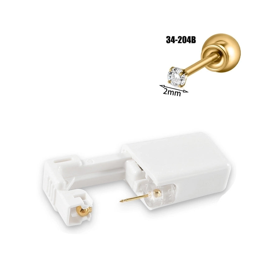 1 Piece Hawaiian Tropical Round Flower Butterfly Inlay 316 Stainless Steel  Zircon 24K Gold Plated Cartilage earrings