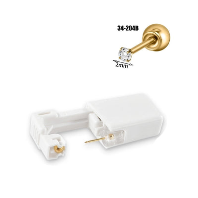 1 Piece Hawaiian Tropical Round Flower Butterfly Inlay 316 Stainless Steel  Zircon 24K Gold Plated Cartilage earrings