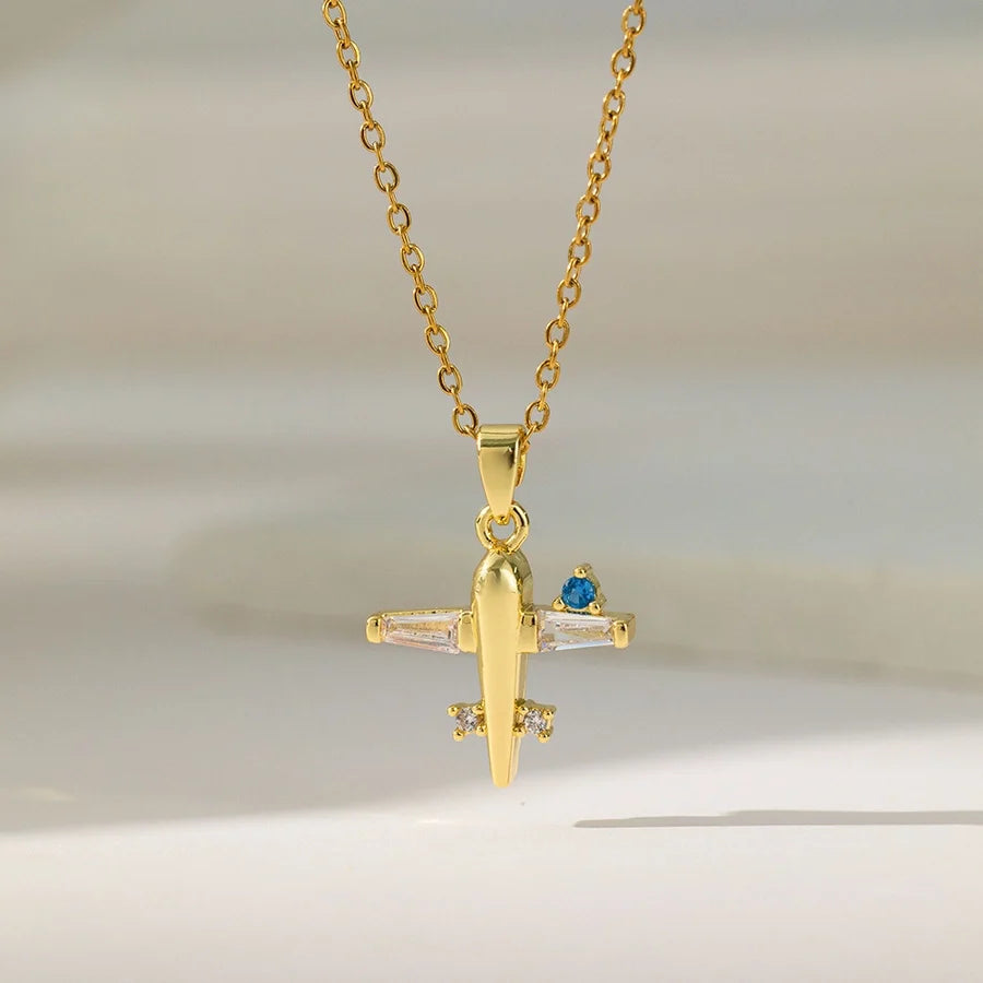 Jewelry Sweet Solid Color Titanium Steel Plating Pendant Necklace