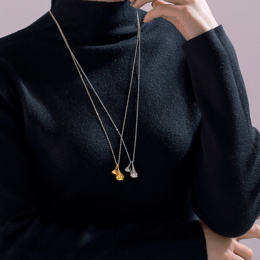 Jewelry Preppy Style Simple Style Artistic Water Droplets 304 Stainless Steel Sweater Chain