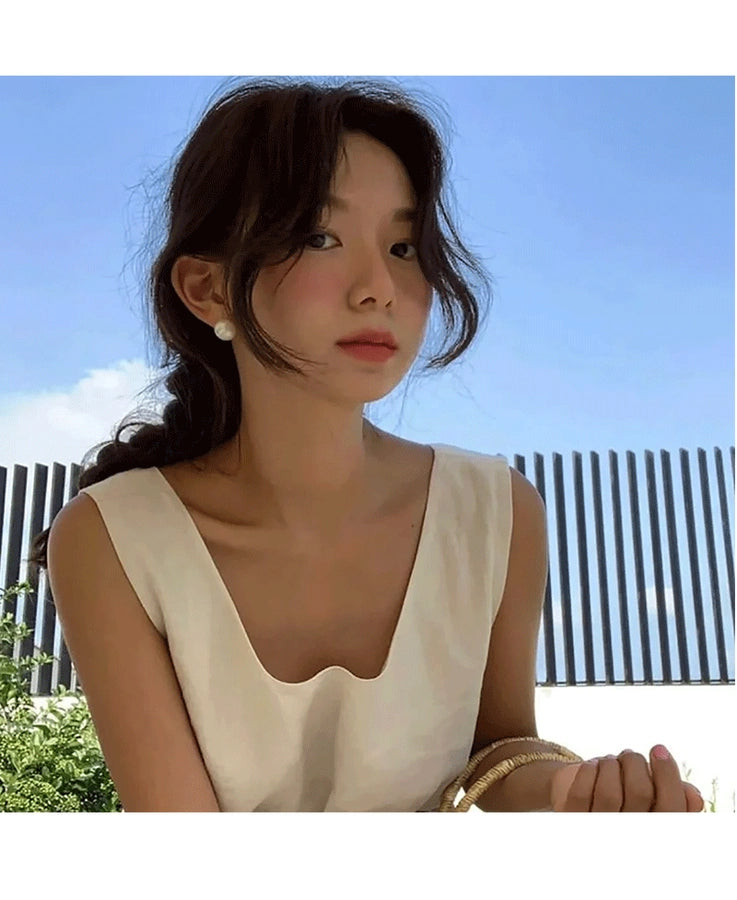 Korean Blogger feve_r  Light Luxury Pearl Painless Ear Holes Women's Mosquito Coil Ear Clip Classic  Earrings