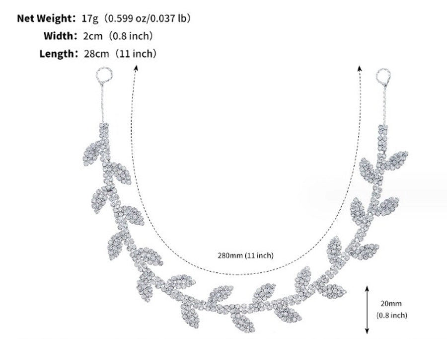 women's simple style leaf alloy plating inlay rhinestones hair band