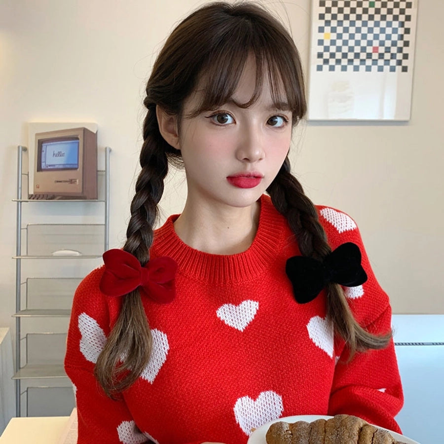 cute bow knot cloth patchwork hair clip 1 piece