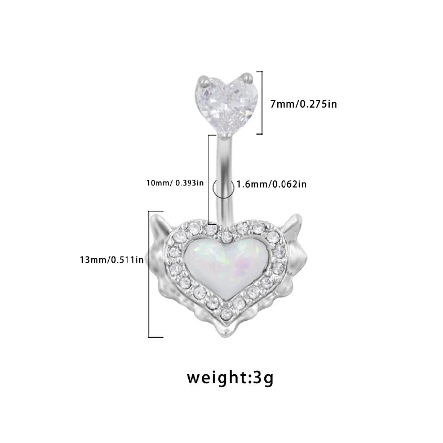 1 Piece Lip Rings Sexy Classic Style Heart Shape Smile Face Butterfly Pure Titanium Titanium Alloy Epoxy Plating Acrylic Rhinestones Glass White Gold Plated Belly Rings